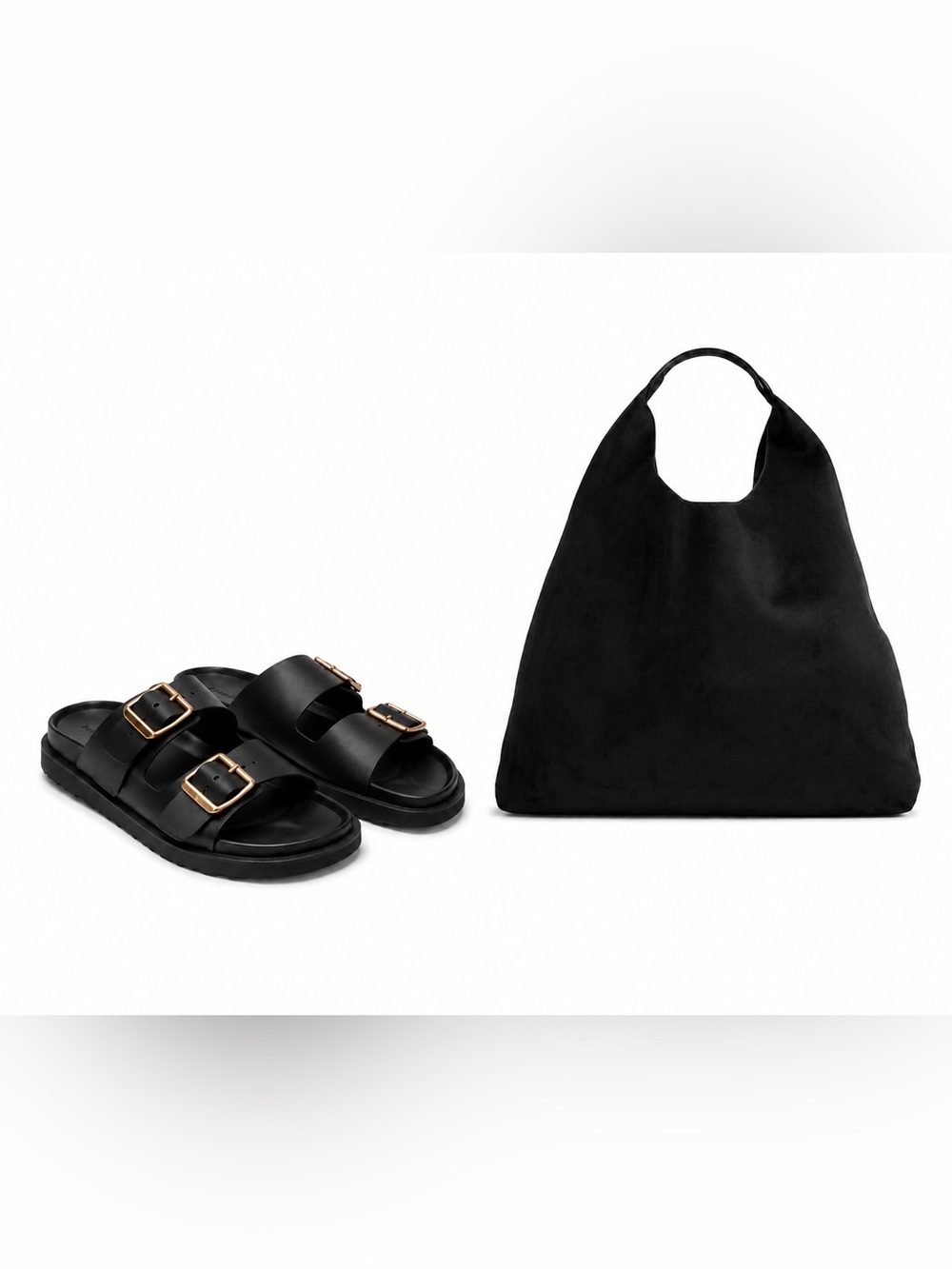 Bundle: Banana Republic x Gap Vegan Suede Hobo Bag + NWT Leather Slide Sandal